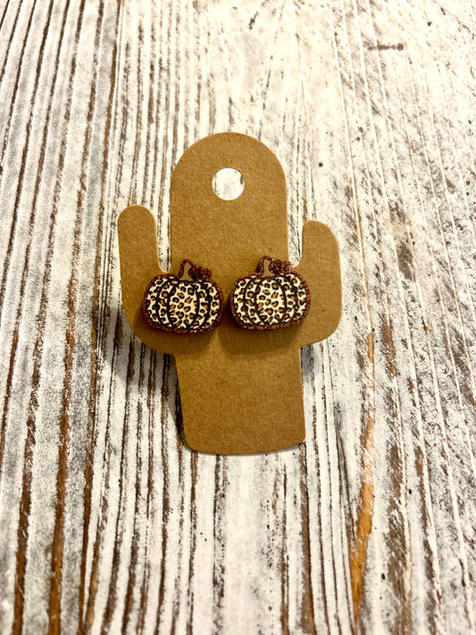 Leopard Pumpkin Studs